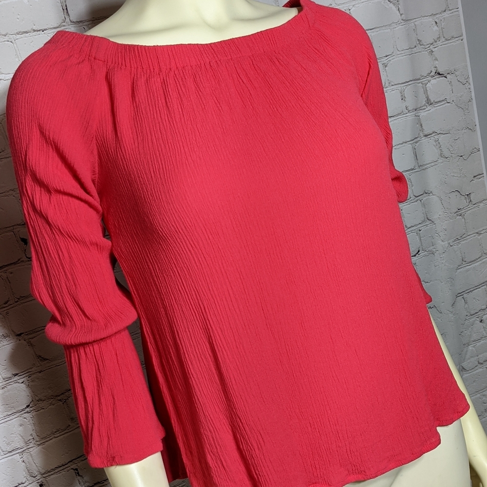 Coral Shirt Small Off the Shoulder  Blouse Santuary